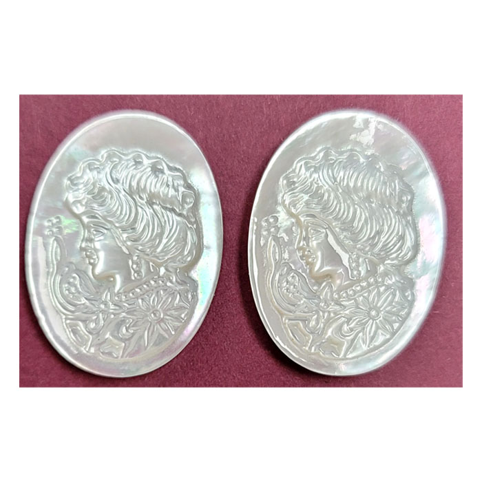 22X30MM WOMAN CAMEO WHITE SHELL